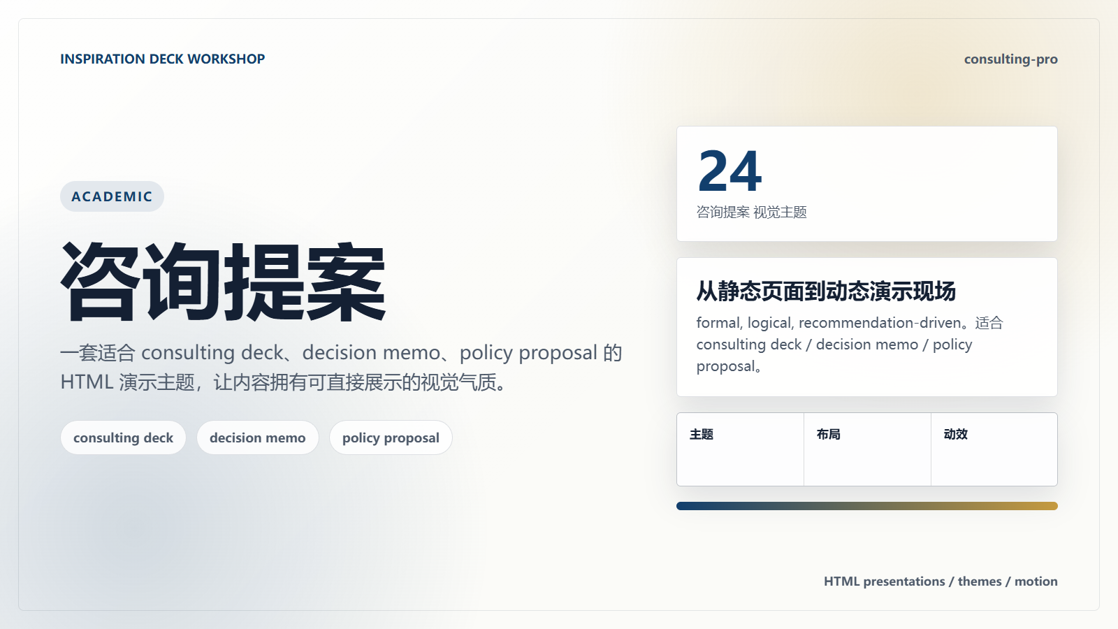 Consulting Pro 咨询提案主题样张