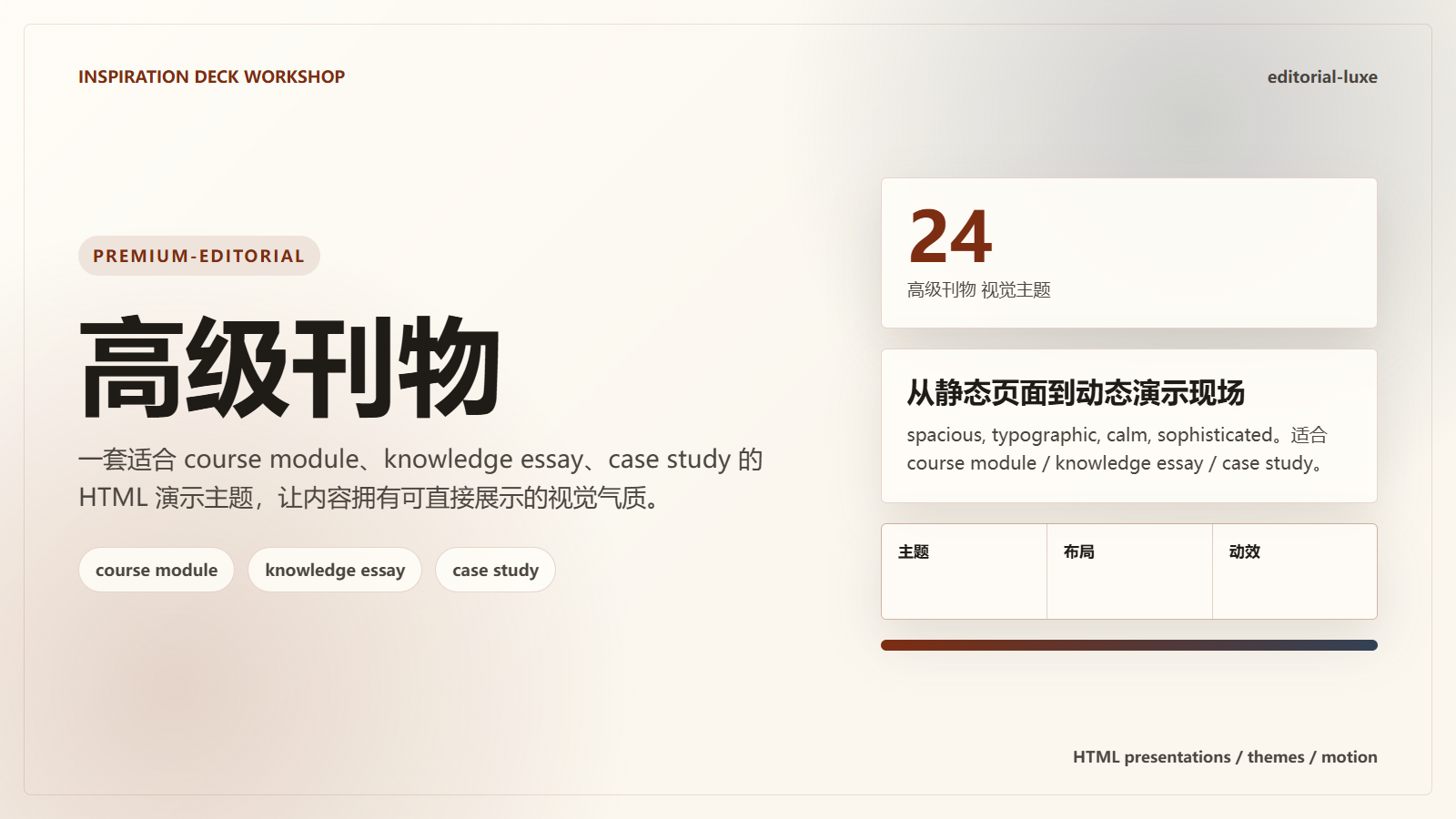 Editorial Luxe 高级刊物主题样张